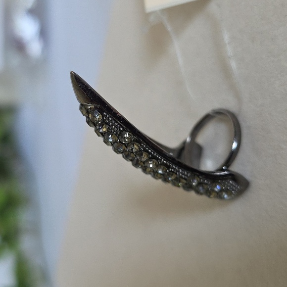 Silver with Rhinestones Claw Midi Ring - Picture 8 of 11